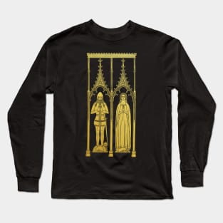 Medieval Tomb Brass Rubbing Knight and Lady Long Sleeve T-Shirt